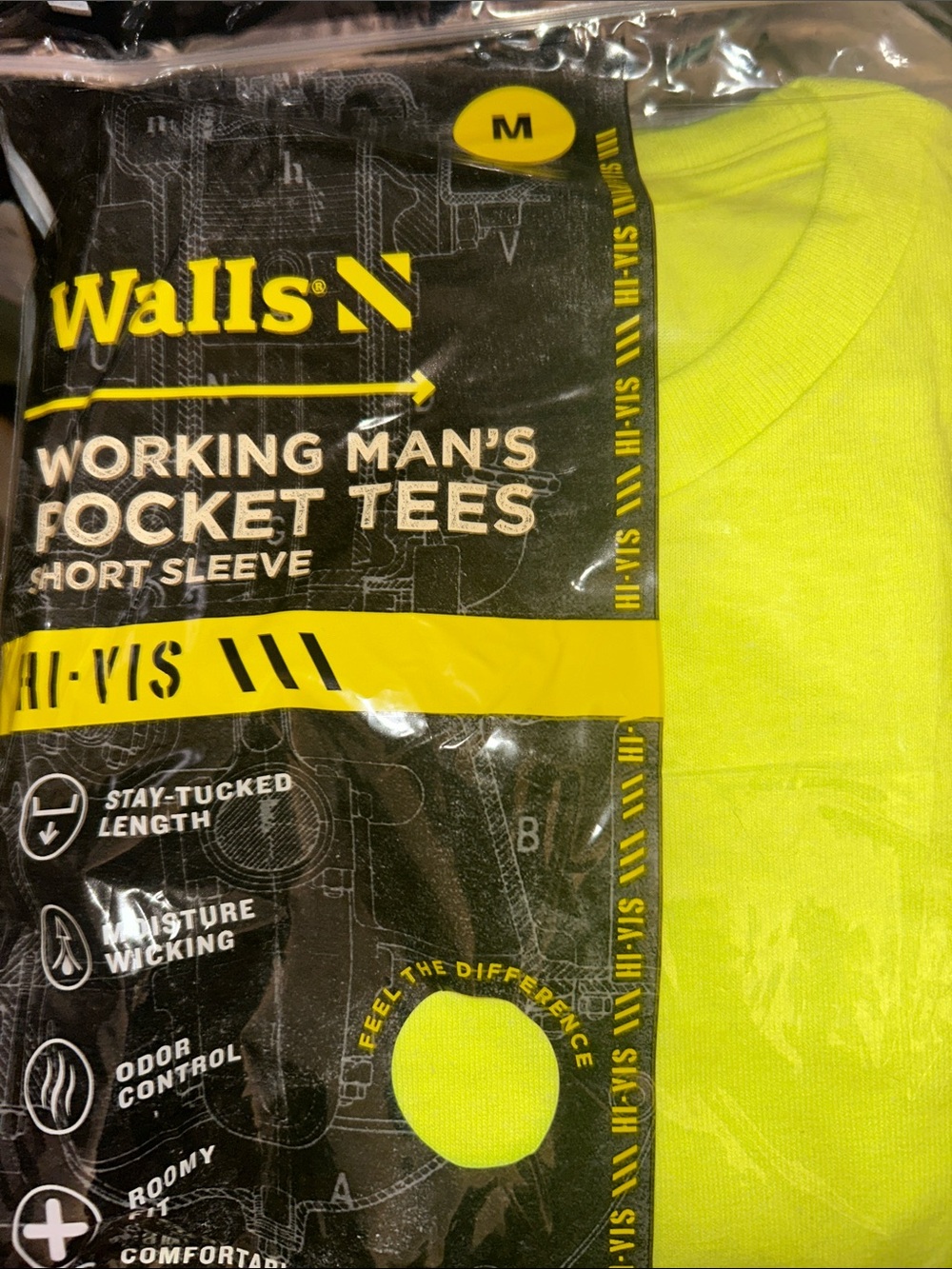 Walls Hi-Vis Yellow Men’s Pocket Tee